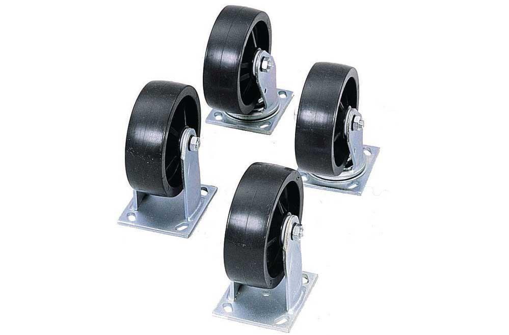 Crescent 6" Casters Set of 4 - 2 Fixed & 2 Plain Swivel with Brakes 1-321990