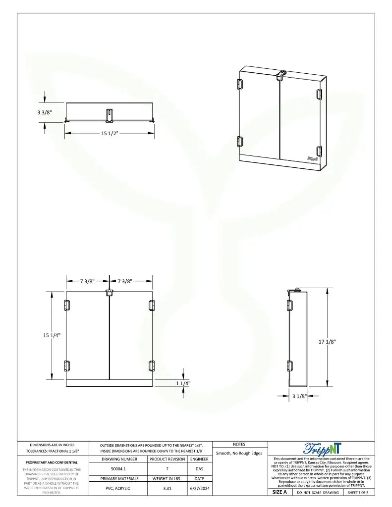 TrippNT HPLC 30-Column Storage Cabinet | Lockable PVC Wall-Mount 50004