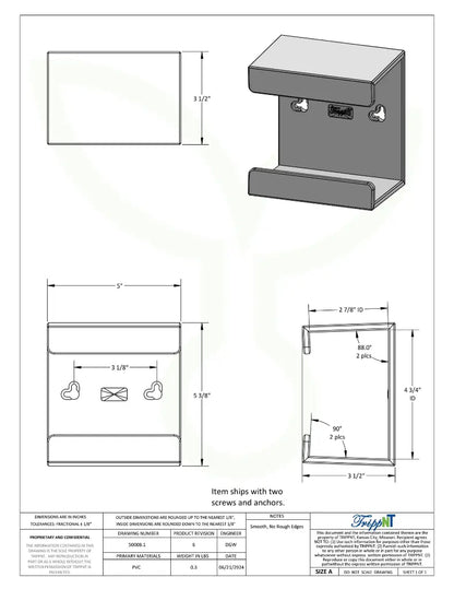 TrippNT Small Kimwipe Holder | Wall-Mounted PVC Dispenser 50008