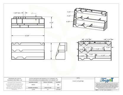 TrippNT 50014 Deluxe Bench Booster Workstation - Engineering Drawing Rev 2