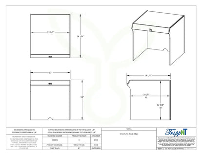 TrippNT 50029 Small Draft Shield - Engineering Drawing Rev 8