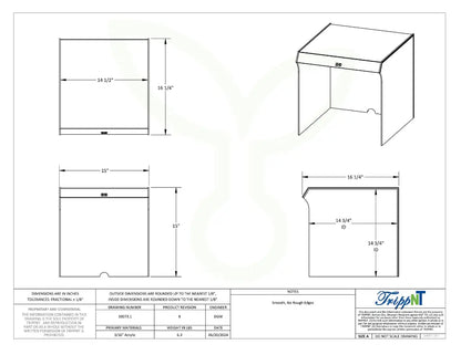 TrippNT 50073 Medium Draft Shield - Engineering Drawing Rev 8 with Full Dimensions