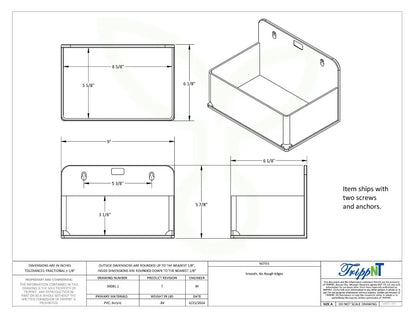 TrippNT 50081 Small Lab Box - Engineering Drawing Rev 7 with Full Dimensions