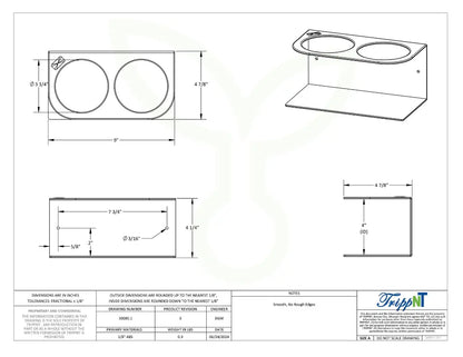 TrippNT 50085 — engineering drawing with dimensional callouts (9 x 4.25 x 4.875 inches WHD)