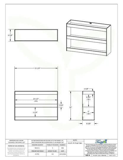 TrippNT 50113 Triple Safety Shelf - Engineering Drawing Rev 5 with Full Dimensions