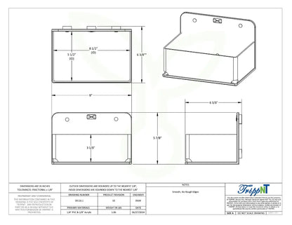 TrippNT 50116 — engineering drawing with dimensional callouts (9 x 5.875 x 6.375 inches WHD)