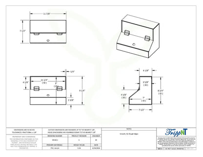 TrippNT 50160 Medium Dispensing Bin - Engineering Drawing Rev 6 with Full Dimensions