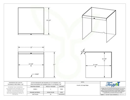 TrippNT 50240 Extra Large Draft Shield - Engineering Drawing Rev 4 with Full Dimensions