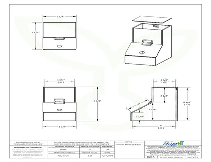 TrippNT 50408 Small Dispensing Bin - Engineering Drawing Rev 5 with Full Dimensions