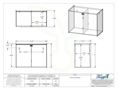 TrippNT 50778 Double Face Mask Holder Engineering Drawing Dimensions