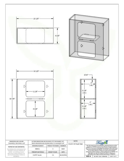TrippNT 50830 Double Side Loading Glove Box Holder Engineering Drawing Dimensions