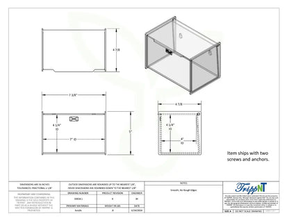 TrippNT 50854 — engineering drawing with dimensional callouts (7.5 x 5 x 4.875 inches WHD)