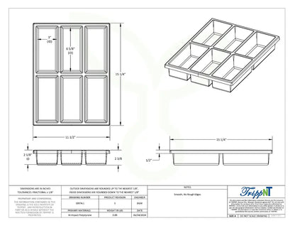 TrippNT 50974 — engineering drawing with dimensional callouts (11.5 x 2.375 x 15.25 inches WHD)