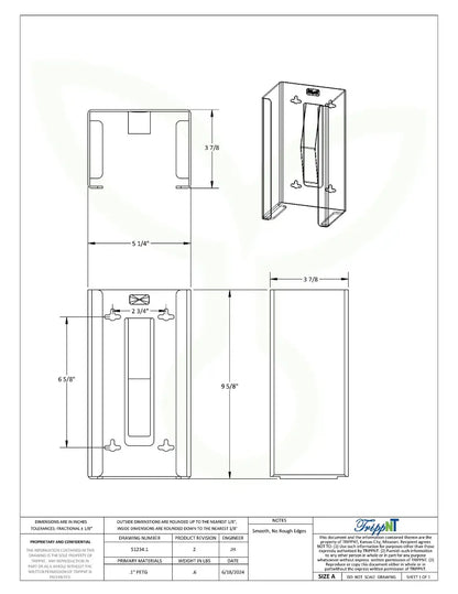 TrippNT 51234 — engineering drawing (5.25 x 9.625 x 3.875 inches WHD)