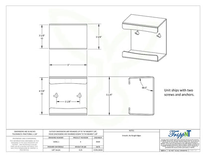 TrippNT 53041 Small Clear Kimwipe Holder - Engineering Drawing Rev 6 with Full Dimensions