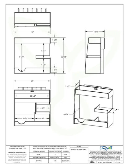 TrippNT pH Meter Workstation | PVC Calibration Organizer & Spill Containment 50006