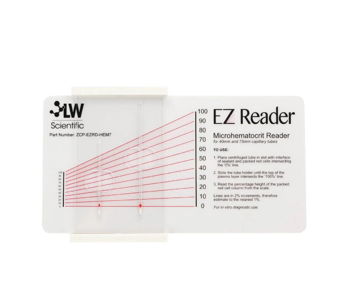 LW Scientific ZCP-EZRD-HEM7 EZ Hematocrit Reader Card