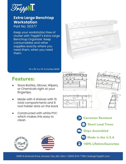 TrippNT 50377 Extra Large Benchtop Workstation - Full Analyst Bench Installation Lifestyle Shot