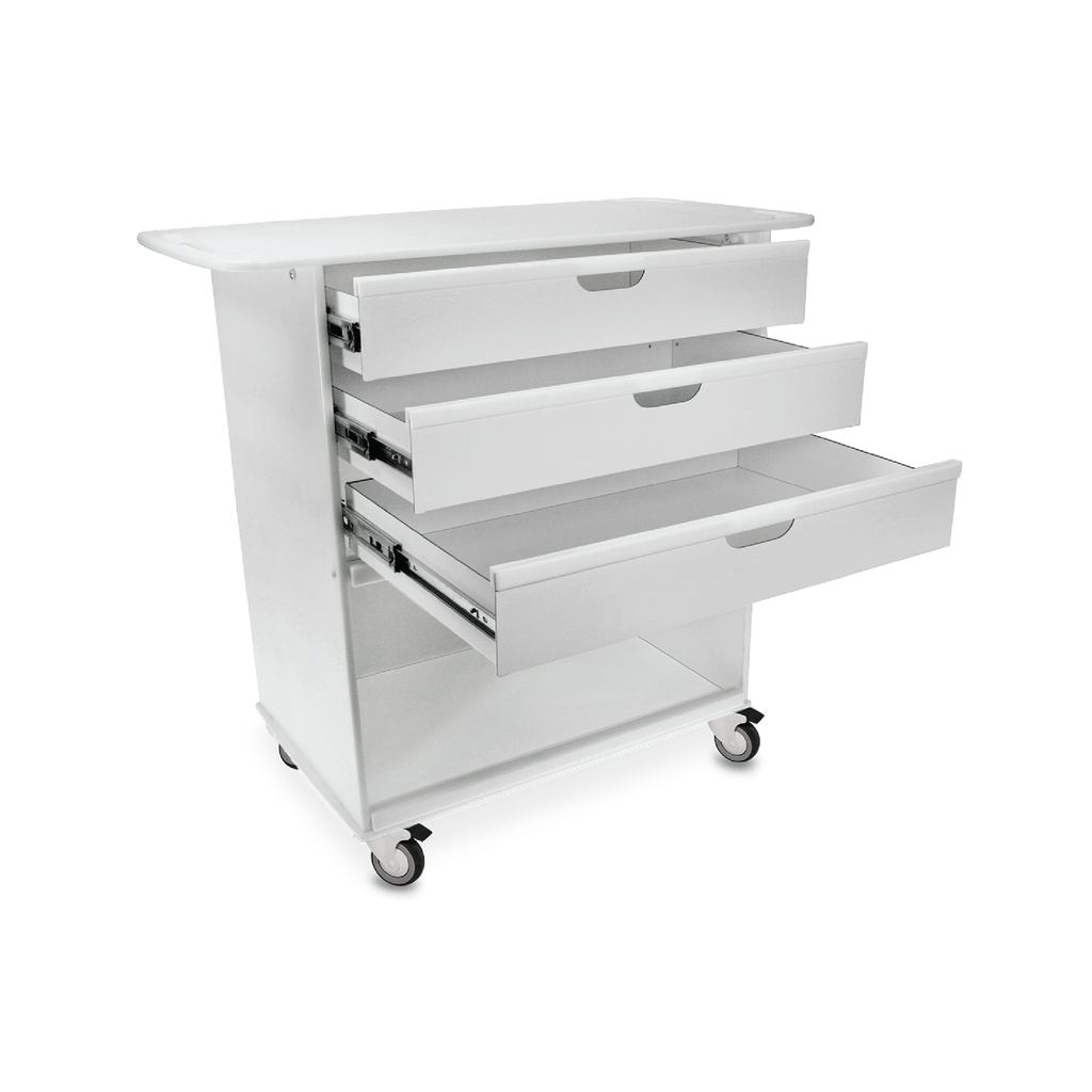 TrippNT 51801 Extra Wide Core Cart PETG Sliding Bulk Door Open Interior View
