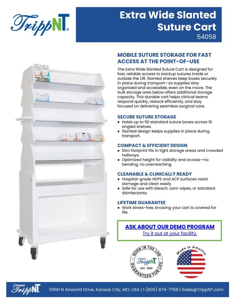 TrippNT 54058 — sterile processing in-use view showing cart loaded for case pick staging