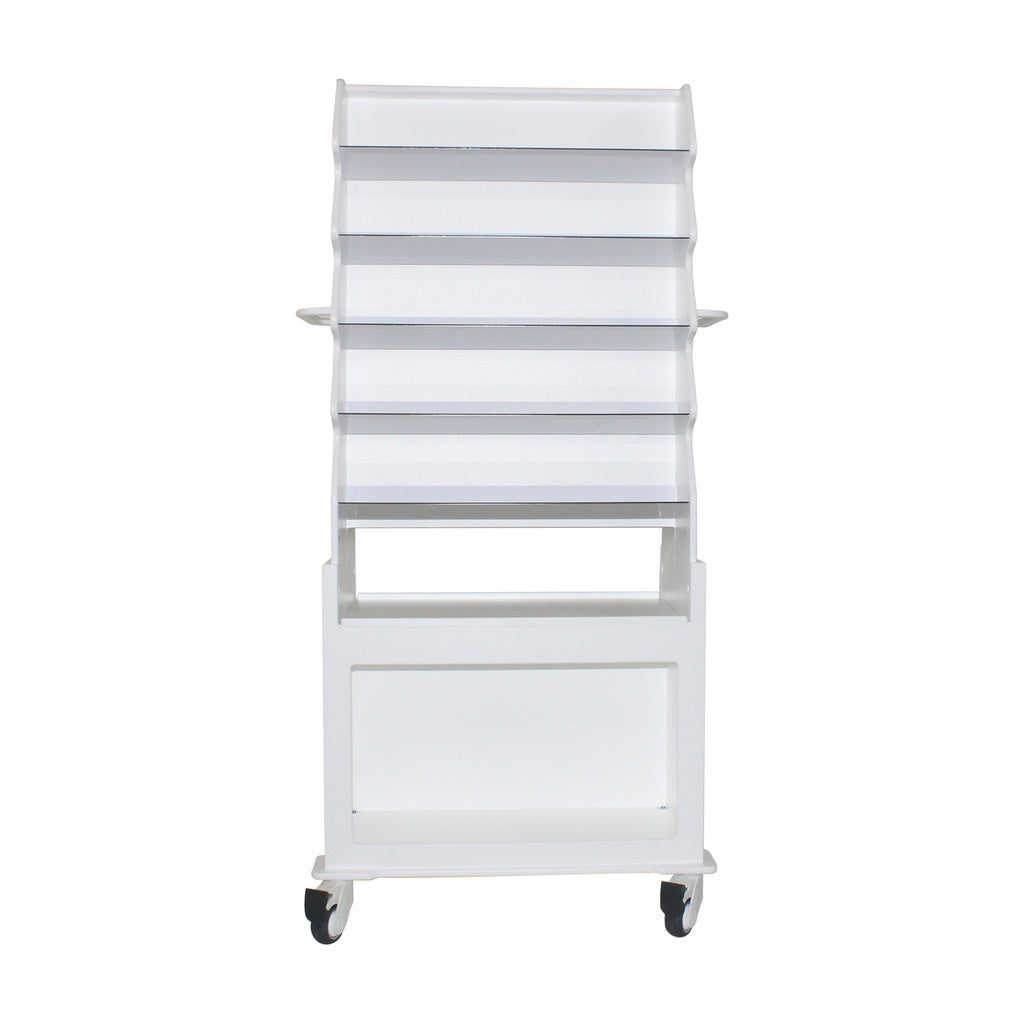 TrippNT 54058 — side profile showing 30-inch width, 58.75-inch height, and 3-inch casters