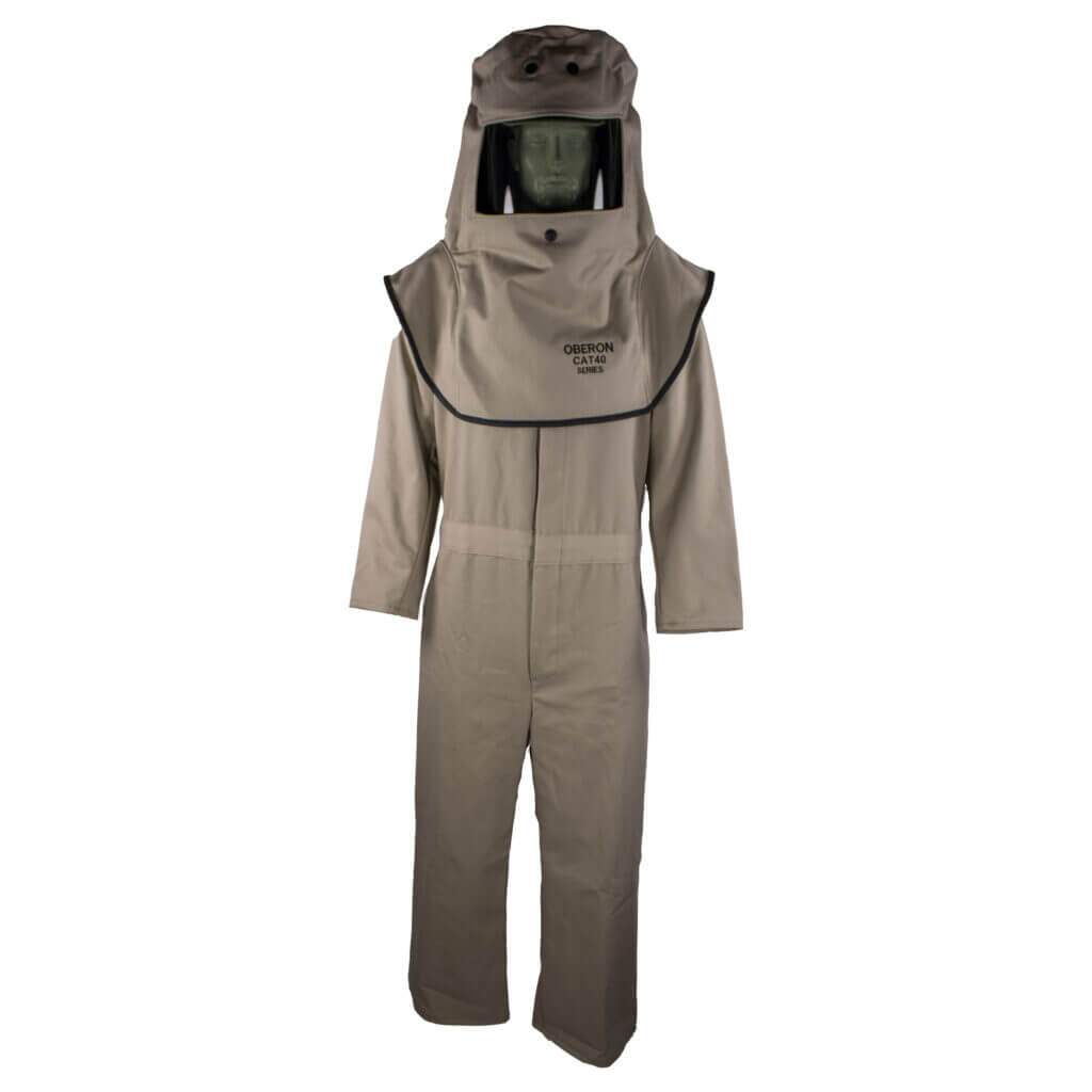 Oberon CAT 40 Cal Arc Flash Hood and Coverall Suit Set