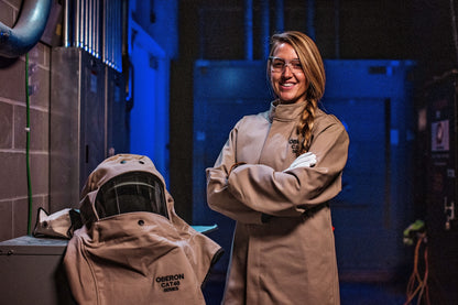 Oberon CAT 40 Cal Arc Flash Hood and Coverall Suit Set