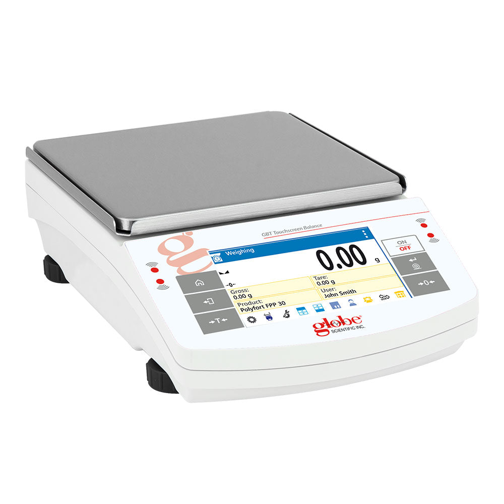 Precision Balance, Touchscreen, 6000g x 0.01g — Internal Calibration, ISO/IEC 17025 Cert, 1/Each | Globe Scientific