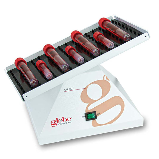 3D Tube Rocker, 20 rpm Fixed Speed, 120V/240V Plug Options — 3 Configurations, 1/Each | Globe Scientific