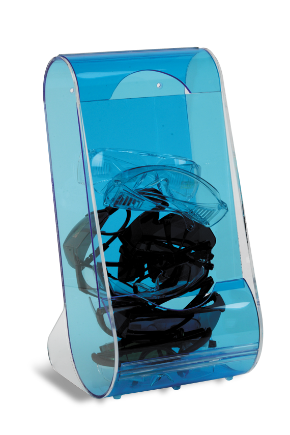 Heathrow Scientific Clearly Safe Acrylic Eyeglass Holder - HS1041 | Desktop, Blue — view 2