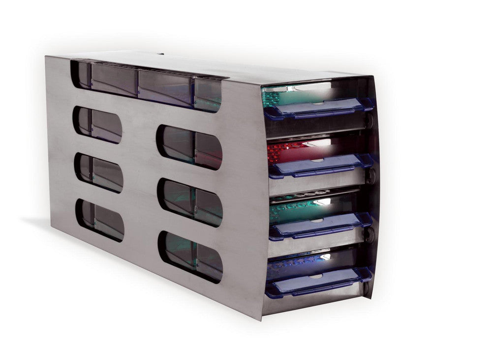 Heathrow Scientific Arctic Squares® 4×4 Freezer Rack - HS2864 | Stainless Steel, 16-Place for 2" Cryoboxes — view 3