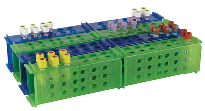 Heathrow Scientific 4-Way Clinical Tube Racks | Interlocking Polypropylene — view 2
