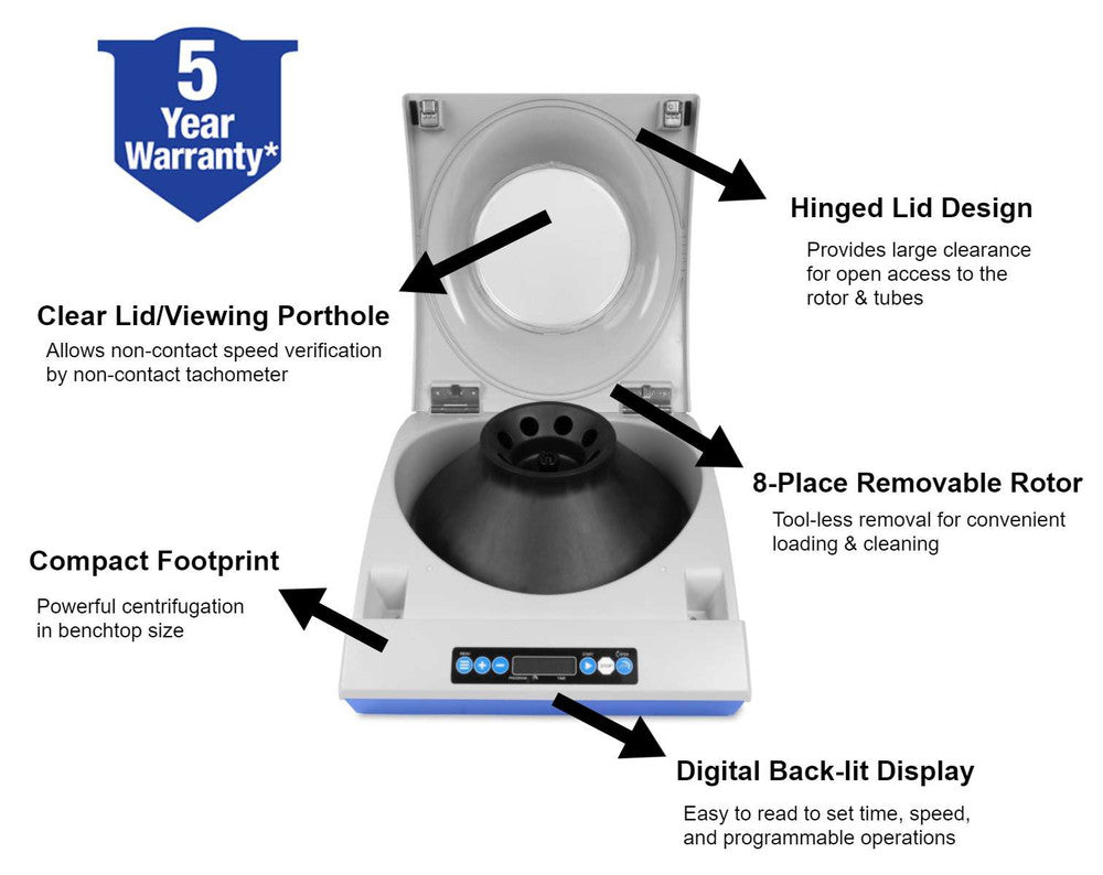 Heathrow Scientific Clinical Centrifuge - 120775 Series | IVDR Class A, 6,000 rpm, 8-Program Memory — view 3