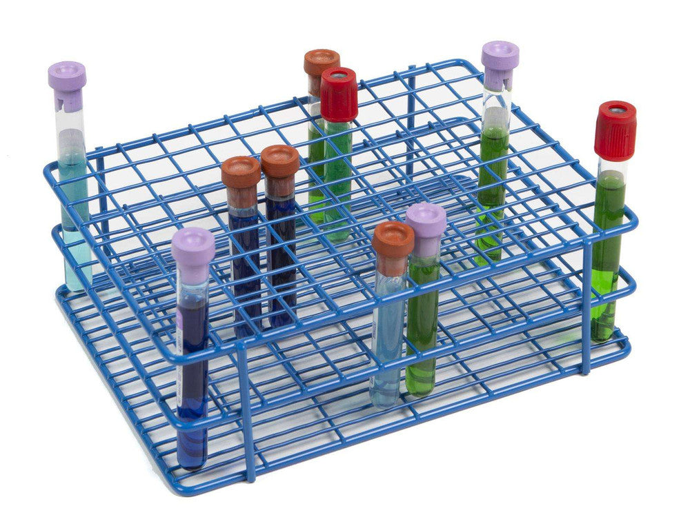 HDPE Coated Wire Tube Rack 10–13mm, 72-Well (6×12), Blue - 120089 — view 2