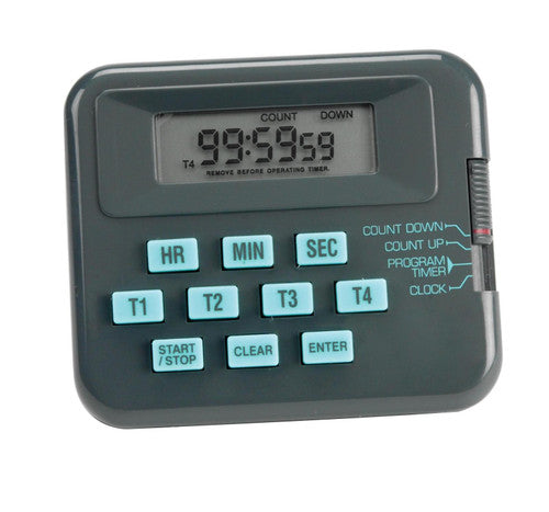 Heathrow Scientific Lab Alert 4-channel pocket timer stopwatch clock HS24490D