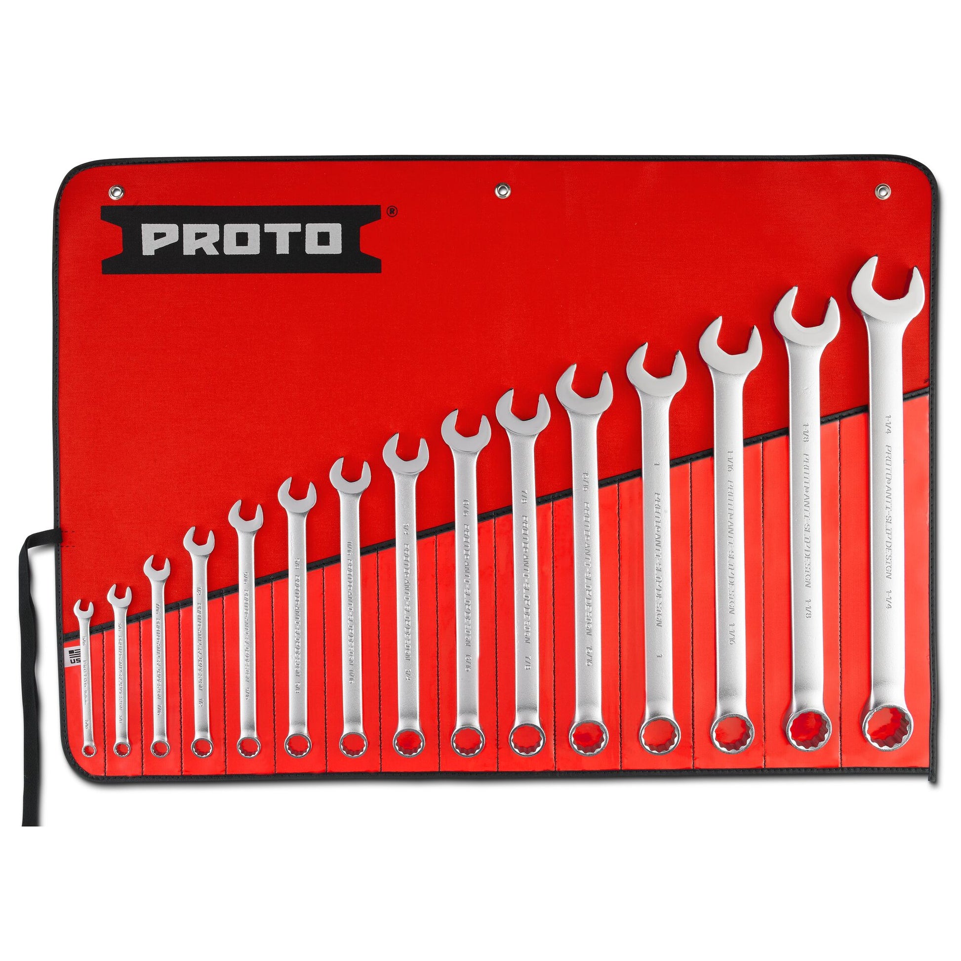 Proto J1200FASD — 12-Point Satin Combination Wrench Set (15 pc.) J1200FASD