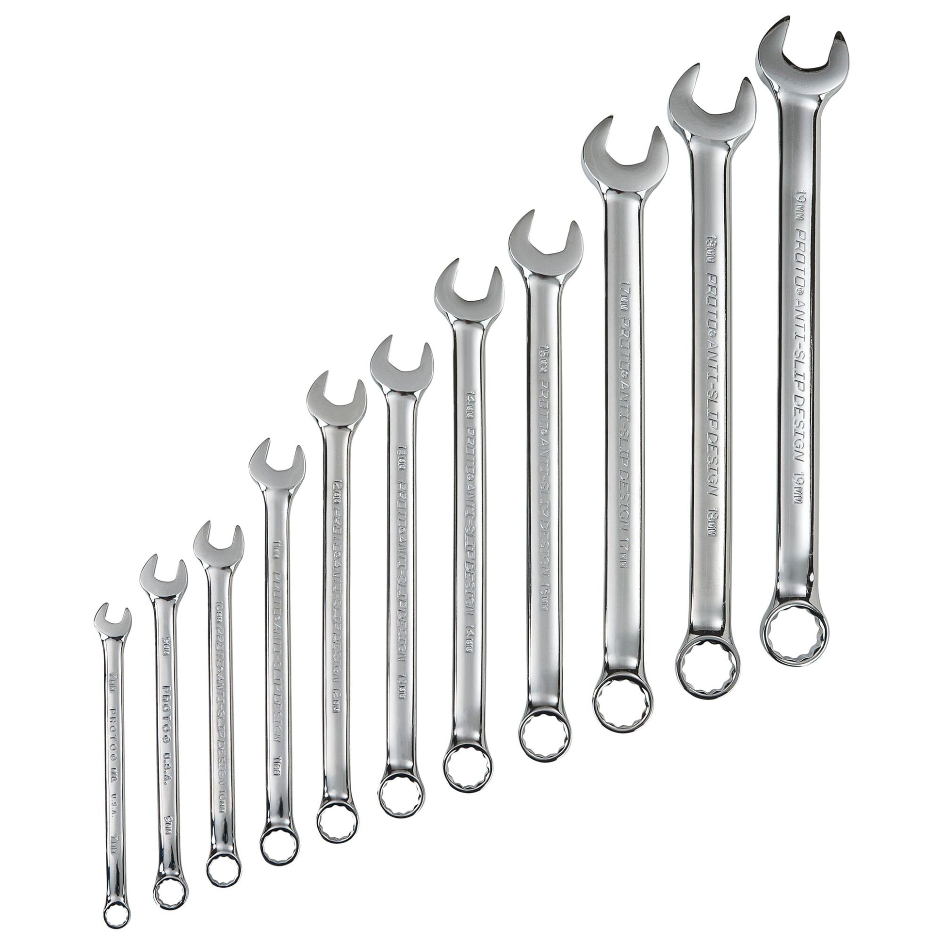 Proto J1200HM11T5 — 12-Point Full Polish Metric Combination Wrench Set (11 pc.) J1200HM11T5