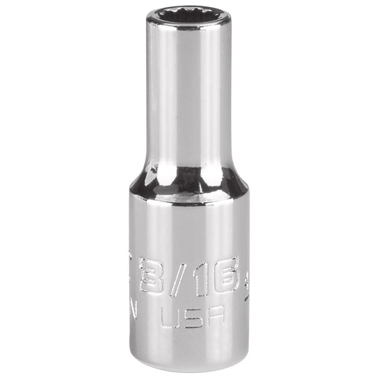 Proto J4706N — 1/4 in. Drive 12-Point 3/16 in. Full Polish Intermediate Socket J4706N