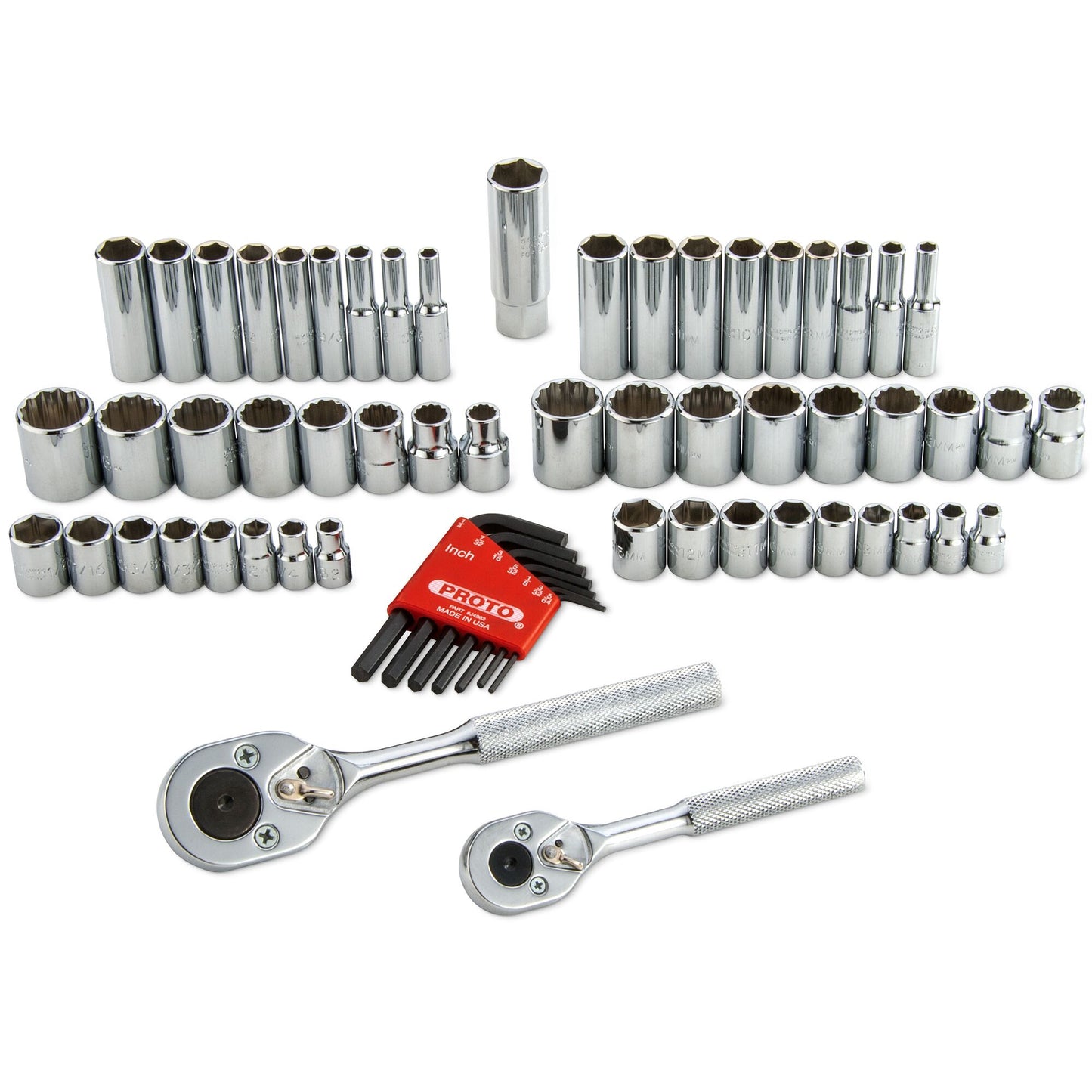 Proto J47163 — 1/4 in. & 3/8 in. Drive 6 & 12-Point Socket Set (63 pc.) J47163