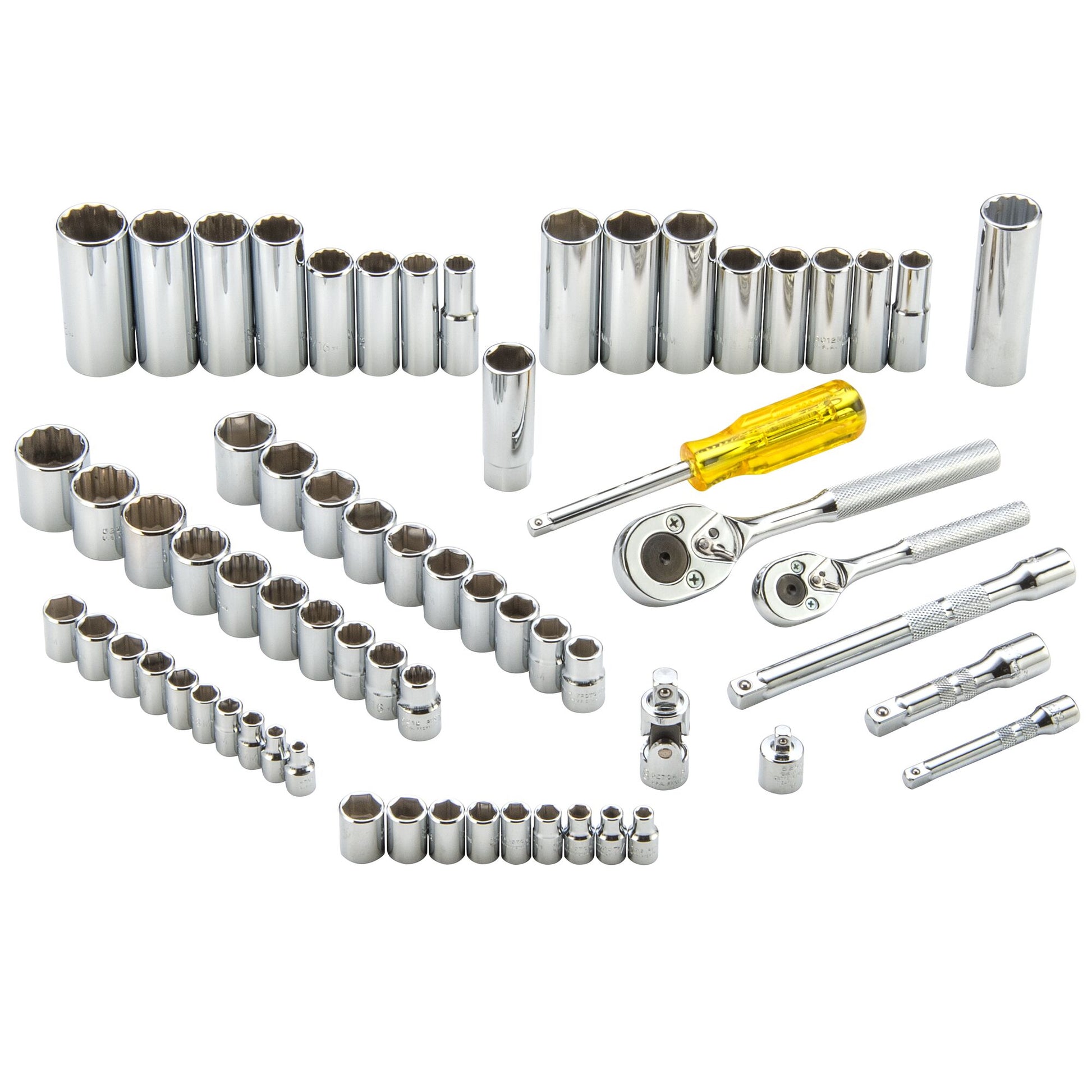 Proto J47165 — 1/4 in. & 3/8 in. Drive 6 & 12-Point Socket Set (65 pc.) J47165