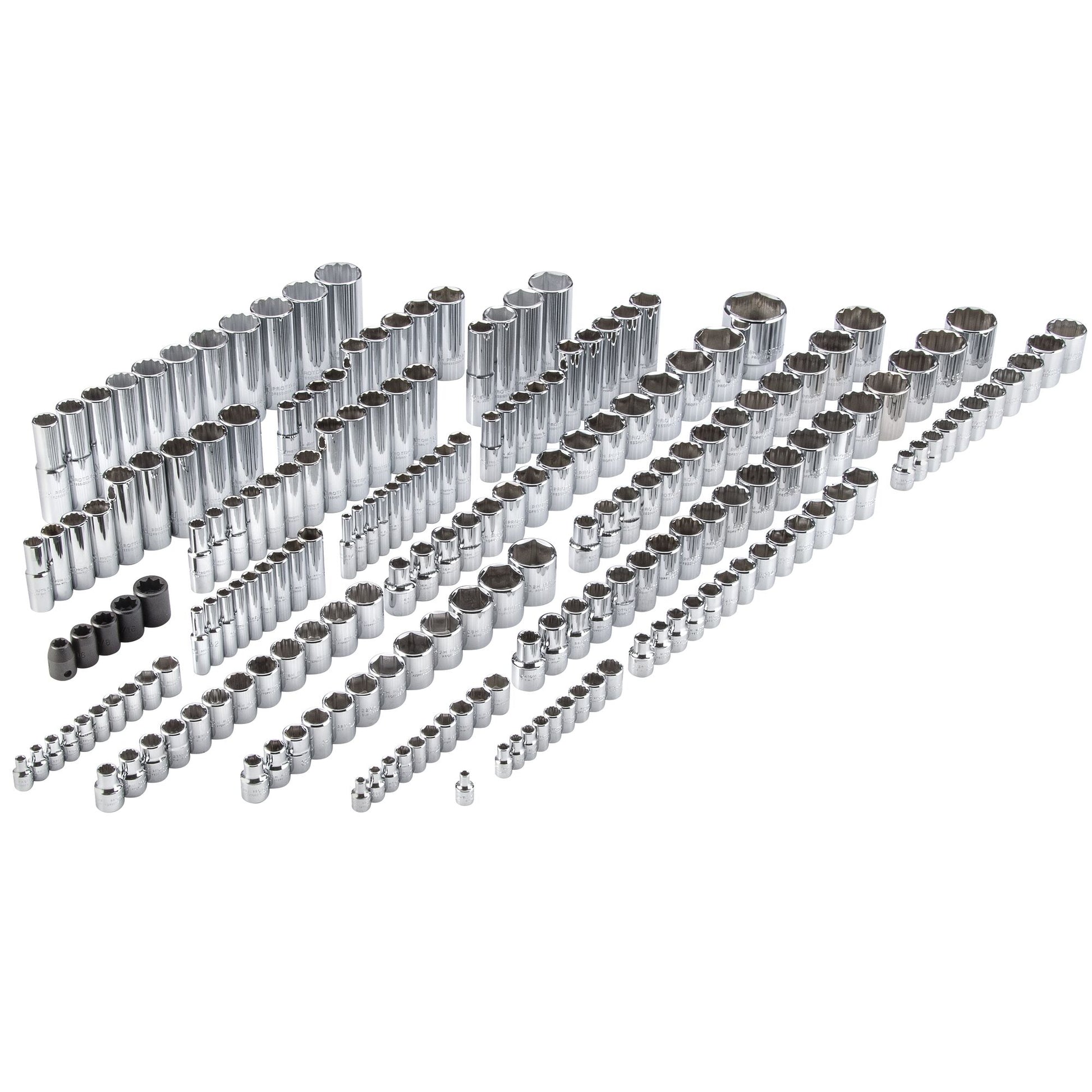 Proto J47216 — 1/4 in., 3/8 in., 1/2 in. Drive 6-8-12-Point Socket Set (205 pc.) J47216