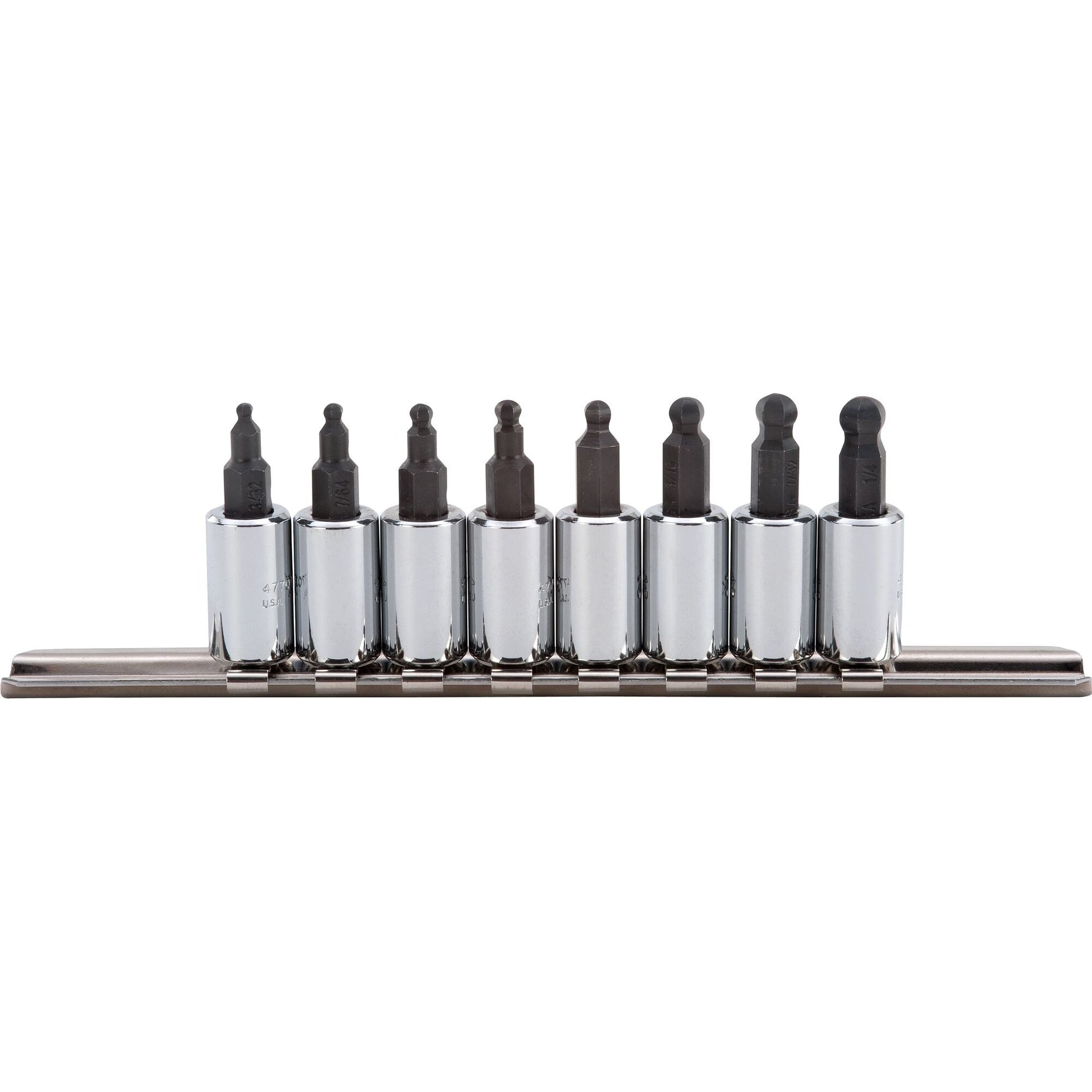 Proto J4770-8B — 1/4 in. Drive Hex Bit Ball End Socket Set (8 pc.) J4770-8B