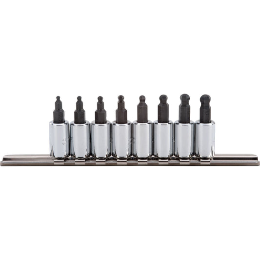 Proto J4770-8B — 1/4 in. Drive Hex Bit Ball End Socket Set (8 pc.) J4770-8B