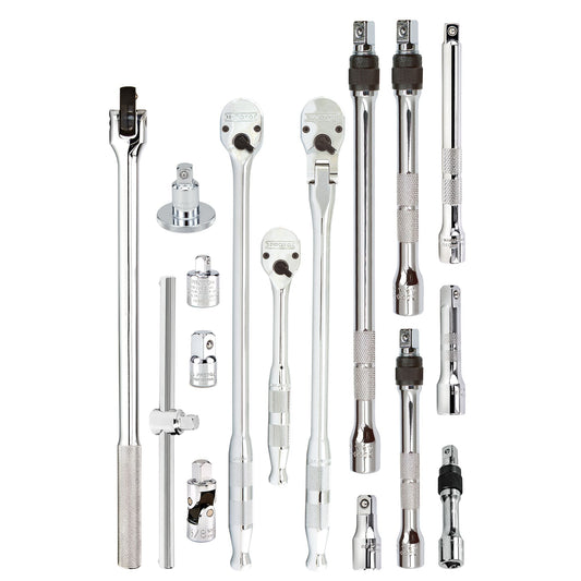 Proto J52000S — 3/8 in. Drive Tools & Accessories Set With Full Polish Precision 90 Ratchet (16 pc.) J52000S
