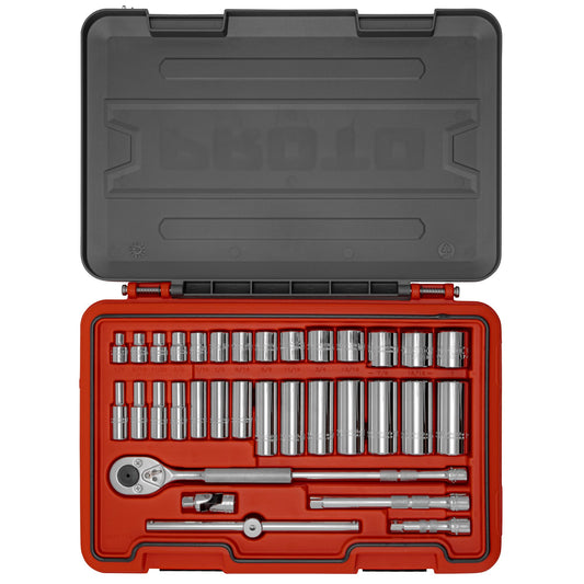 Proto 3/8 in. Drive 6-Point Socket Set (34 pc.) J52134S
