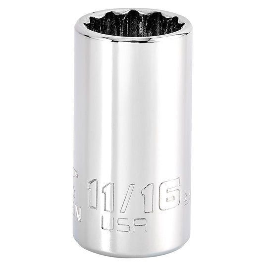 Proto Socket 3/8 Drive 11/16 12-Point Intm J5222N
