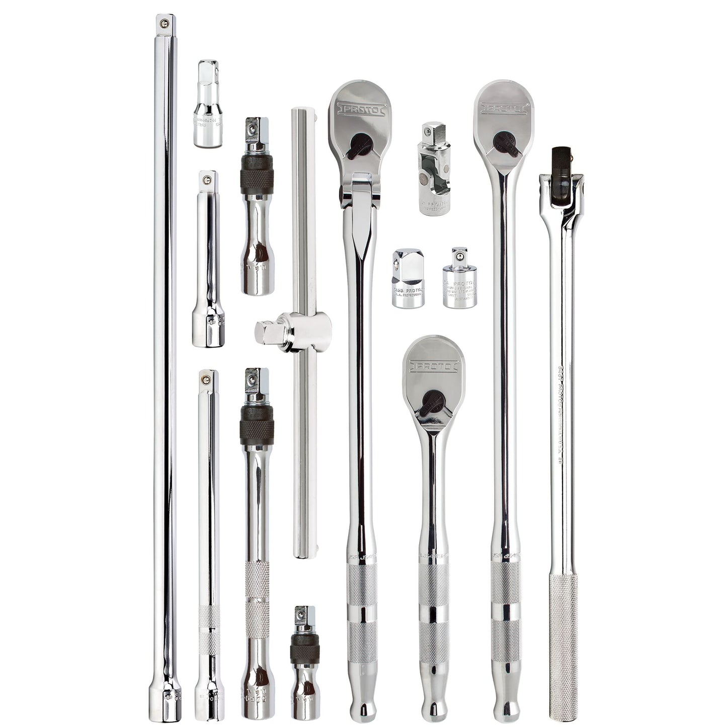 Proto J54000S — 1/2 in. Drive Tools & Accessories Set With Full Polish Precision 90 Ratchet (15 pc.) J54000S
