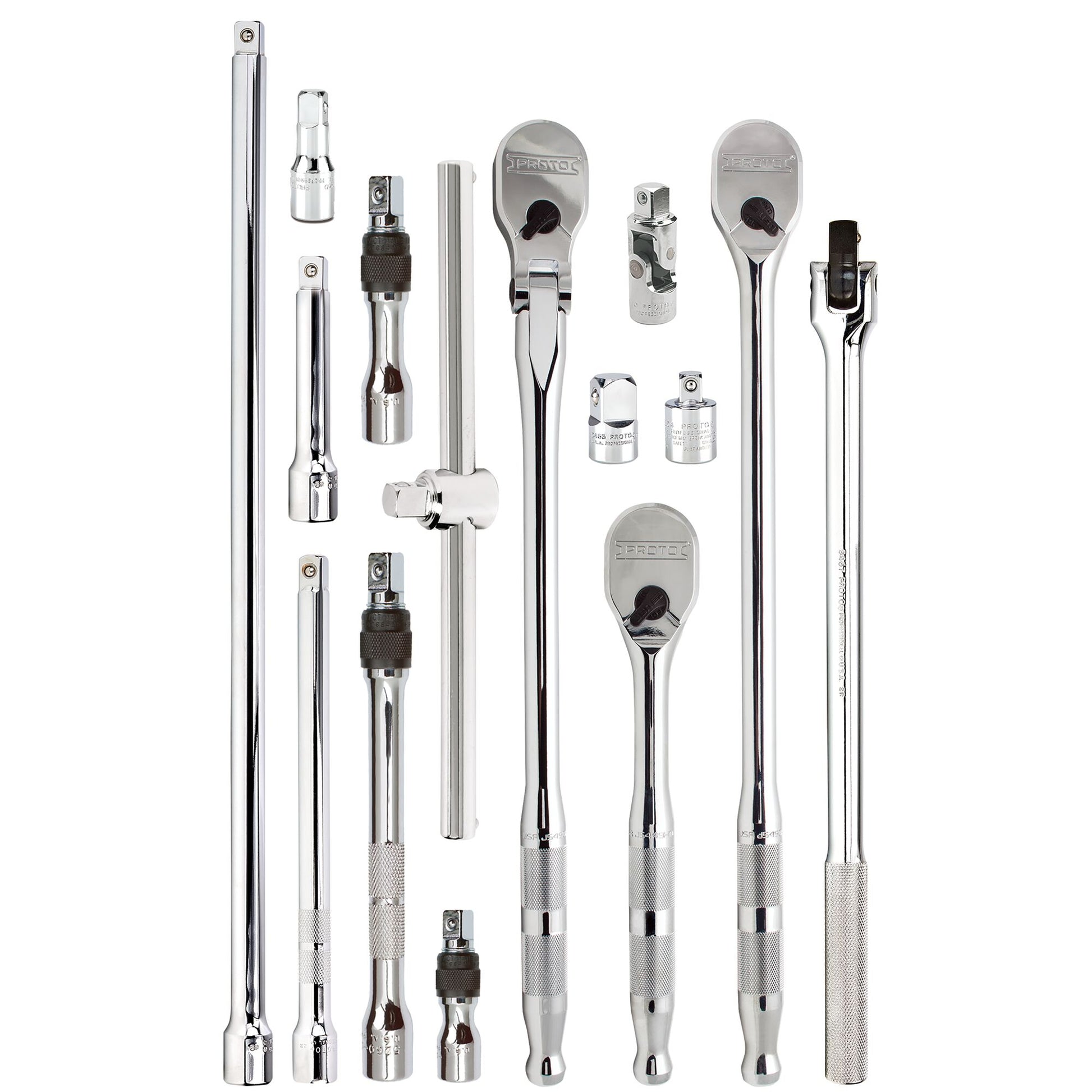 Proto J54000S — 1/2 in. Drive Tools & Accessories Set With Full Polish Precision 90 Ratchet (15 pc.) J54000S