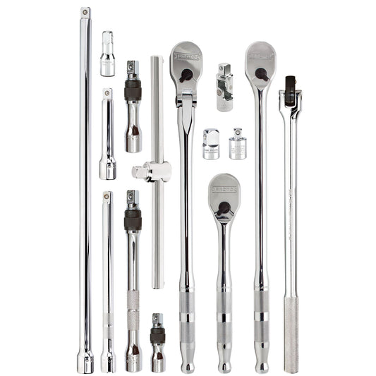 Proto J54000S — 1/2 in. Drive Tools & Accessories Set With Full Polish Precision 90 Ratchet (15 pc.) J54000S