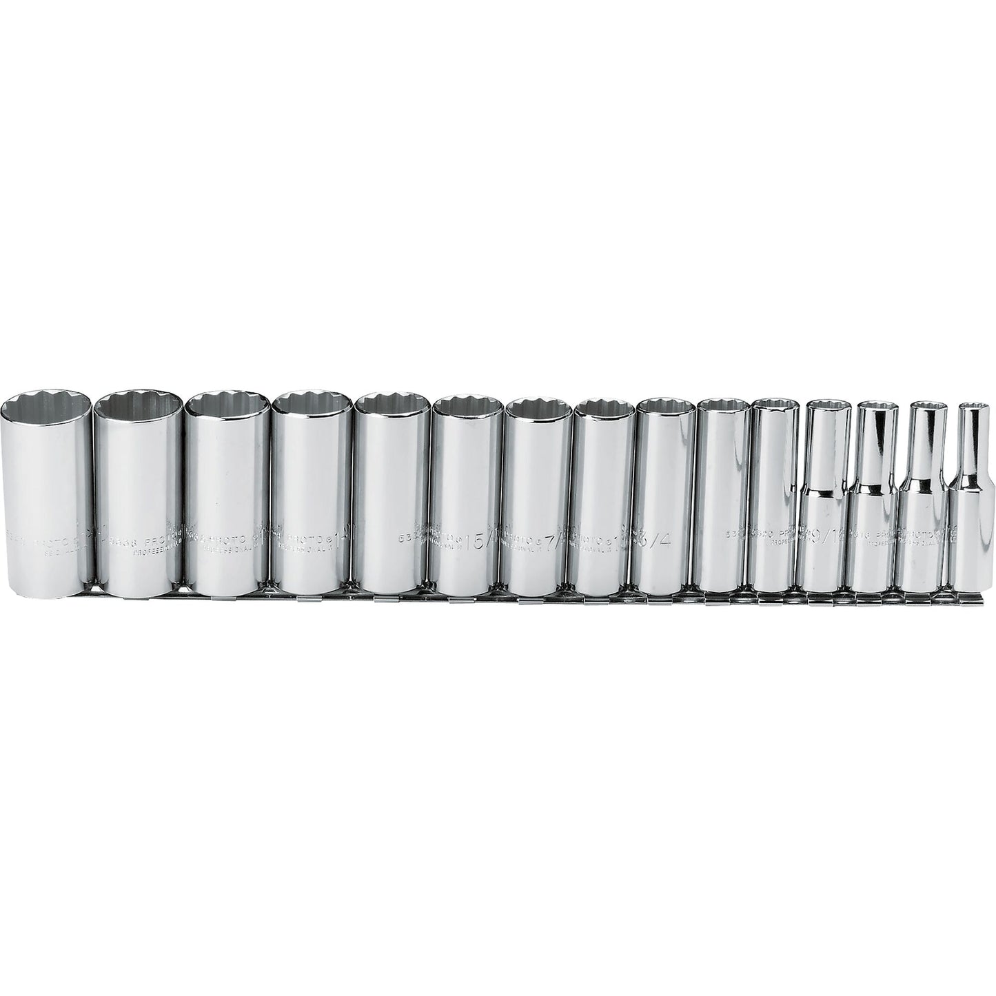 Proto J54107 — 1/2 in. Drive 12-Point Deep Socket Set (15 pc.) J54107